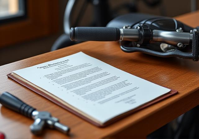 Documenti legali e componenti di bicicletta