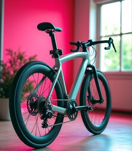 Elegante bicicletta moderna in esposizione